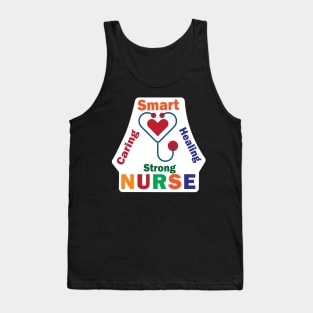 Colorful Stethoscope Heart Desig  Nurse and Nursing students and medical Students Tank Top